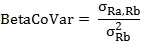 Beta Covariance formula