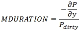 XLeratorDB regular periodic interest modified duration formula for RPIMDURATION function for SQL Server
