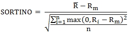 XLeratorDB SORTINO formula